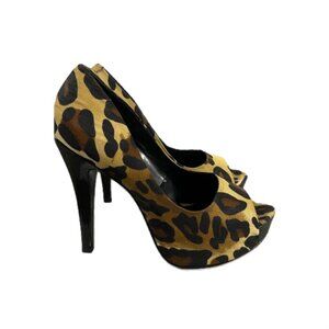 jessica simpson | amandax animal print leopard peep toe stilettos high heels